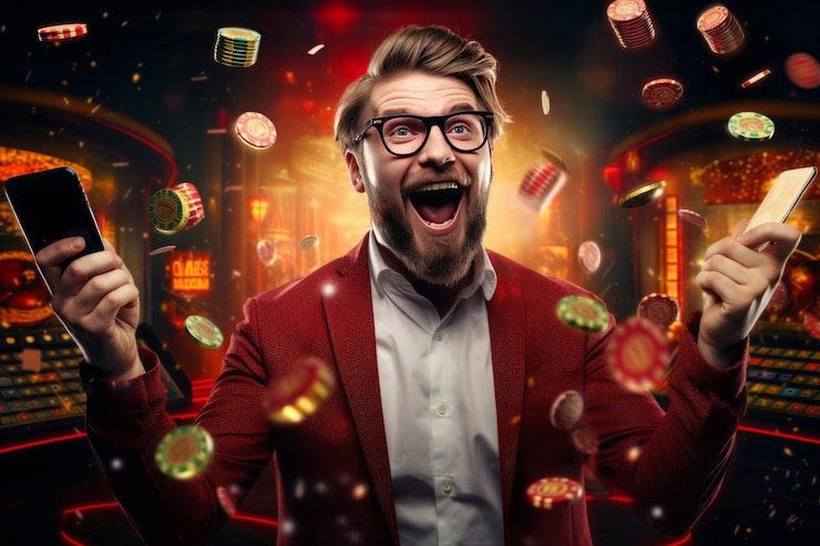 Ilustrasi taruhan olahraga mobile yang mudah dan aman melalui smartphone